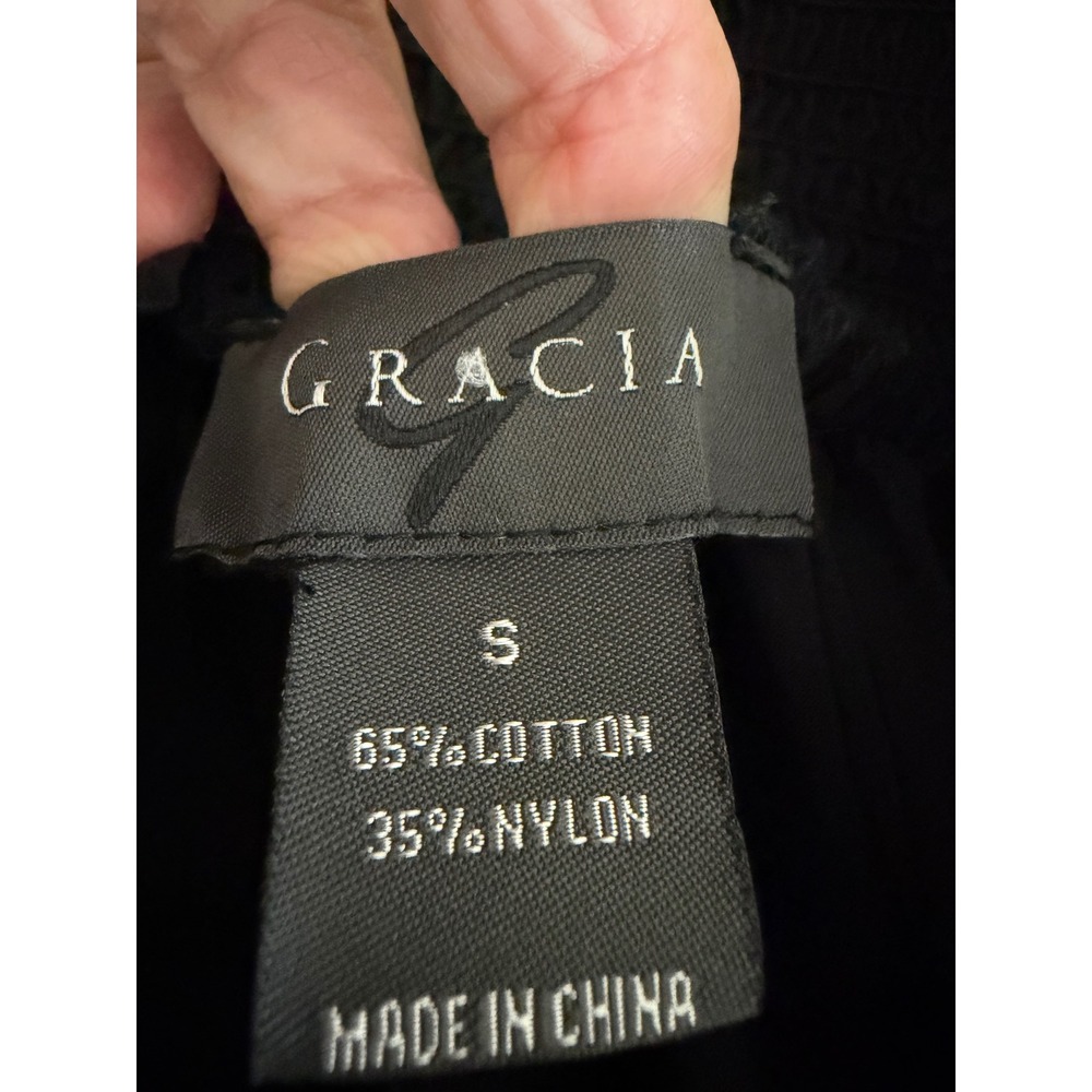 Blanc Studio Babydoll Dress Womens Black Smocked Tiered Ruffle Sleeve Mini - Picture 12 of 13